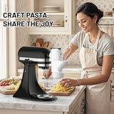Gvode Pasta Press Attachment for Kitchenaid Stand Mixers - Gourmet Pasta Press Attachment for Kitchen aid with 7 Interchangeable Pasta Plates, Pasta Extruder Accessories