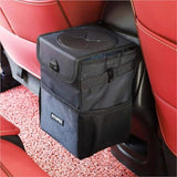 Ryhpez Car Trash Can with Lid - Truck Trash Bin Storage Bag, Automotive Garbage Can Waterproof, Collapsible Interior Car Accessories for Women Men Road Trip Essentials