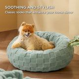 Bedsure Dog Bed for Small Dogs - Donut Pet Bed for Puppy Kitten with Anti Slip Bottom, Round Sherpa Dog Beds with Washable Removable Cover, Garden Green, 23x23x8 inches