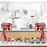 Gvode Meat Grinder and Cheese Grater Attachment for KitchenAid Stand Mixer, Slicer Shredder & Meat Grinder with Sausage Stuffer, 2 Pcs Accessories and Attachments for Kitchen aid