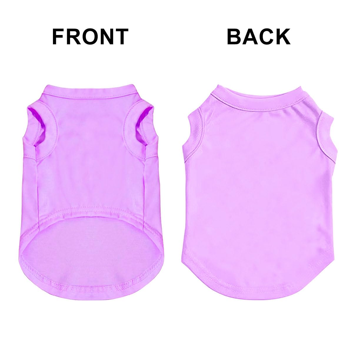 Custom Dog Clothes Shirts for Small Large Dogs Breathable Pet Shirt Customized Image Text Sleeveless Tank Tops for Puppy Cats Customize Pets Apparel Gifts, Light-Purple, 5XL