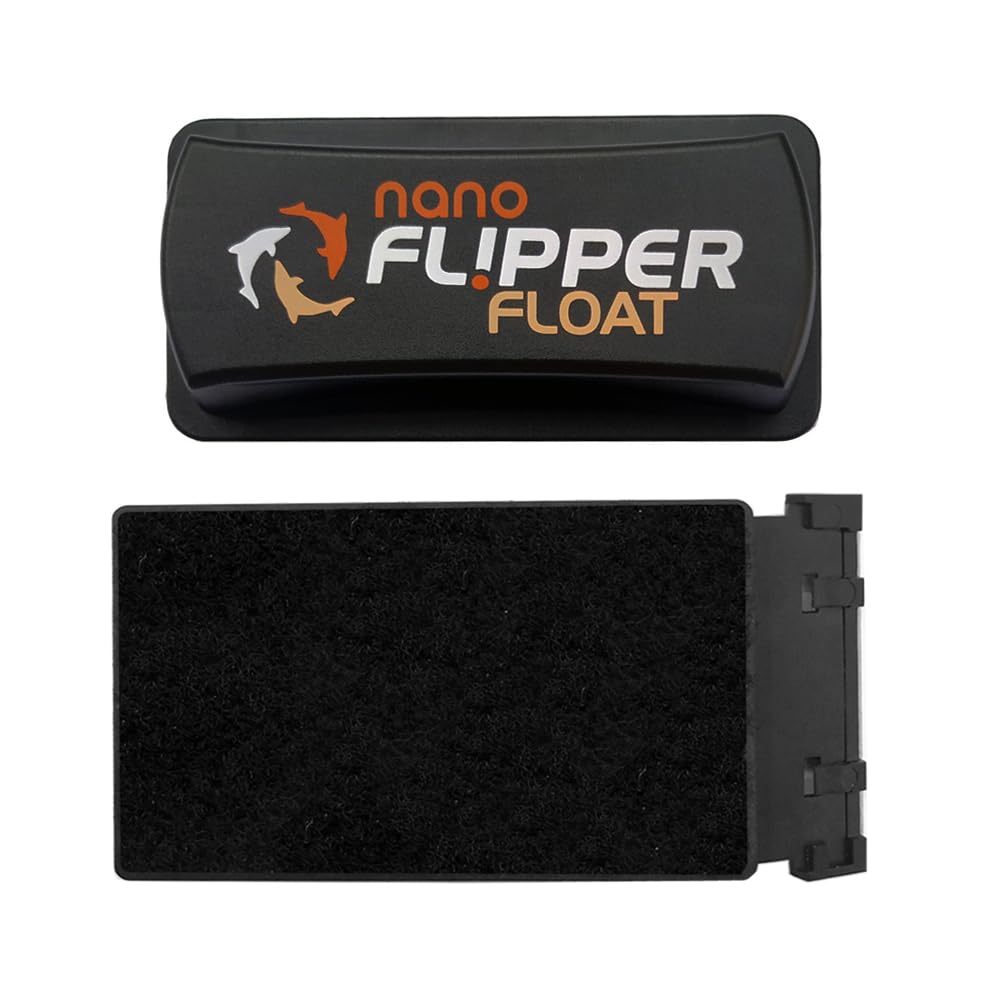 FLIPPER Float Nano Magnetic Aquarium Cleaner – 2-in-1 Flip Scrubber and Scraper, Floating Design with Strong Magnets for Algae and Debris Removal on Small Glass Tanks up to 1/4" (6mm)