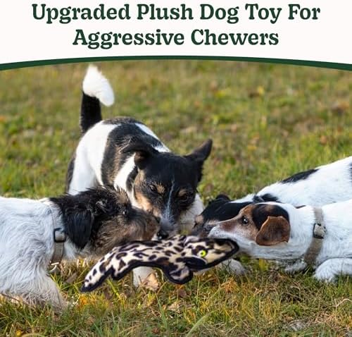 SHARLOVY No Stuffing Dog Toys Crinkle Squeaky, Long Lasting Chews for Aggressive, Durable Plush Dog Puppy Chew Toys for Teething, with 6 Tough Layers for Small Medium Large Breed
