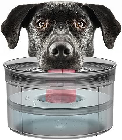 1Gallon No Spill Dog Water Bowl-3.8L Large Capacity, BPA-Free, Anti-Splash & Anti-Digging Design with Non-Slip Base, for Messy Drinkers, Slobber Control Pet Bowl for Dogs