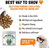 Calming Hemp Treats for Dogs Made in USA Organic Hemp Natural Separation Aid Helps Barking, Chewing, Thunder, Fireworks, Aggressive Behavior Soothing Stress Relief Natural Relaxation 120 Chews