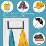DOKU 2Pack Over The Door Hook, Heavy Duty Over Door Hanger Holder for Coat Robe Hat Clothe Towels Hanging, Bathroom Organizer Towel Rack 12 Hooks, Matte Black