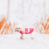 KOOLTAIL Cable Knit Valentines Dog Sweater Turtleneck, Cold Weather Pullover Classic Knitwear, Snowflake Pattern Thick Warm Winter Pet Clothes, Dog Sweater for Small Medium Large Dogs Girl, Pink S