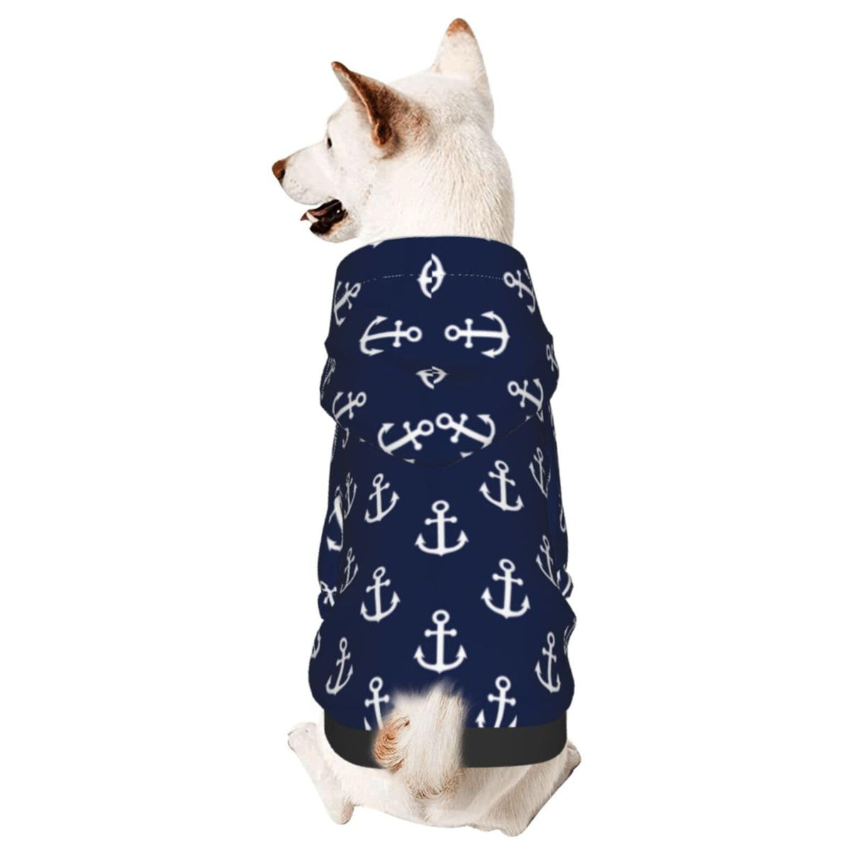 Keep Your Pets Warm and Cozy with Dog Sweatshirt and Winter Clothing, Navy Nautical Anchor Pets wear Hoodies