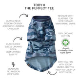 Pet Passion Toby II - The Perfect Tee, 3 Pack Short Sleeve Pet T-Shirt 100% Organic Cotton Tees Clothes for Small, Medium, Large Dogs, Navy Camo, Small (10-25 lbs)