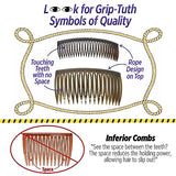 Grip-Tuth Combs - Set Of 2 Hair Side Combs - Hair Combs For All Types Of Hair - Decorative & Hair Styling Women Accessories (Shell, 1 ½ ″ Wide)