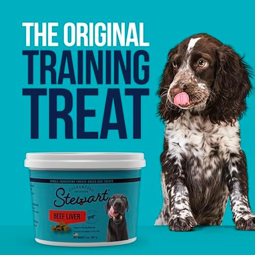 Stewart Single Ingredient Freeze Dried Raw Dog Treats, Beef Liver, 8 Ounce Resealable Pouch, Training Treats or Meal Topper for All Size Dogs, High Protein, Grain-Free, Gluten-Free