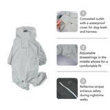 Vilichi Dog Raincoat, Waterproof Coat, Light Weight & Weather Resistant Shell, Full Coverage Rain Jacket with Legs, Grey, Including Storage Bag, for Medium Breed (X-Large)