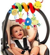 Baby Crib Hanging Rattles Toys - Infant Baby Worm Crib Bed Around Rattle Bell Cartoon Insect Spiral Hanging Toy with Ringing Bell for Infants Bed Stroller Car Seat Bar for Babies Boys and Girls