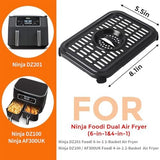 Air Fryer Grill Pan for Ninja Air Fryers, 2 Packs Replacement Air Fryer Crisper Plate Grill Plate Tray Accessories with Rubber Bumpers for Ninja Foodi DZ100 DZ201 and other Air Fryer, Dishwasher Safe