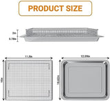 Stainless Steel Baking Tray Pan and Air Fryer Basket Compatible with Cuisinart Airfryer TOA-060 and TOA-065 Deep Fryer Parts & Accessories (with Cuisinart Airfryer models TOA-060 and TOA-065)