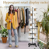 Hypergiant Retail Display Stand 7 Tier Rotating Rack For Store Display Shelves,Jewelry Keyring Socking Hats,Movable Shop Spinner for Toys Show ,Black,Adjustable height