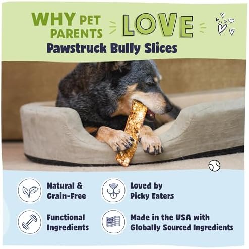 Pawstruck Bully Slices Premium Rawhide Chew Sticks, Beef Flavor - Low Fat, High Protein Treat for Small, Medium, and Large Dogs - No Artificial Ingredients - 1 lb Bag - Packaging May Vary