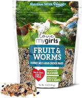 Love My Girls: Chicken Snacks - Fruit & Worms - 5lb Bag - Global Harvest, Gourmet Multi-Grain Treats, Corn-Free, Nutritious & Protein Rich Mealworms