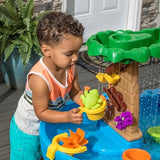 Step2 Tropical Rainforest Water Table, Kids Water and Sand Activity Sensory Playset, Summer Outdoor Toys, 13 Piece Water Toy Accessories, For Toddlers 1.5+ Years Old, Blue & Brown