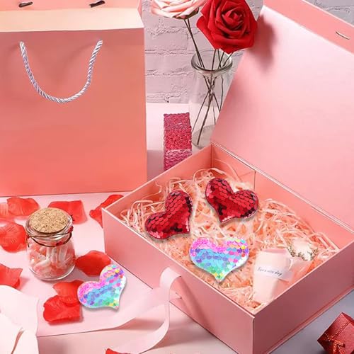 20pcs Heart Hair Clip for Girls Hair Accessories Pack Sparkle Glitter Sequins Toddler Clips Birthday Valentines Mother's Day Gift