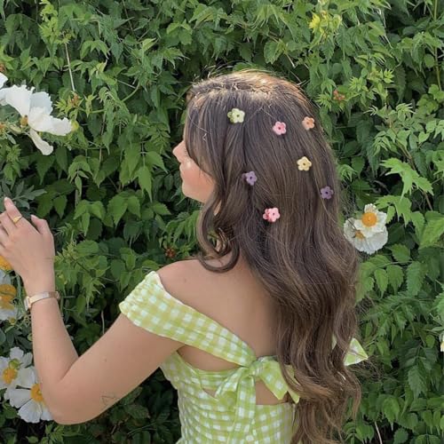 40Pcs Colorful Small Flower Hair Clips, TEBIEKOY Baby Hair Clips Mini Claw Clips Cute Jaw Clips Hair Pins Hair Barrettes Toddler Hair Accessories for Women Girls Kids Teens