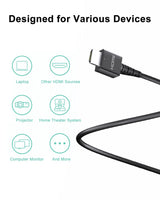 HDMI Cable Compatible with Nintendo Switch and Switch OLED/Wii U/NES Classic Edition/Super NES Classic Edition/N64, Switch HDTV Cord for TV, Original Switch HDMI-Cable, 5ft, Black