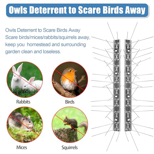 10 Packs Bird Spikes, Bird Deterrent Devices Outside, Bird Repellent, Pigeon Spikes Bird Strips for Pigeons Birds Crow Cat, Woodpecker Deterrent to Keep Birds Away
