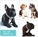 Tallew Dog Chain Diamond Collar Walking Metal Chain Necklace with Secure Buckle Pet Cuban Style Collar Jewelry Accessories for Small Medium Large Dog Cats(22 Inch,Silver)