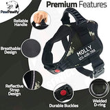 Personalized No Pull Dog Harness with Custom Name and Phone Number by PawPawify, Heavy Duty Pet Vest to Prevent Tugging, Pulling, or Choking, Training and Walking M Chest 24-31in Jungle Camo