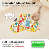 Potaroma Cat Feather Toys Interactive, Unpredicatable in-The-Cover Moving Feather, Hide and Seek Kitten Wand Toy, Rechargeable Automatic Indoor Cat Toy, Exercise Kicker for All Breeds, Graffiti Cover