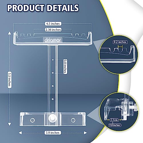 Aquarium Light Riser Adjustable, Clear Acrylic Fish Tank LED Light Stand Aquarium Lamp Holder Bracket Kit 2pcs Transparent Support for Width 2.5-4.4 Inches Light with Extendable Bracket