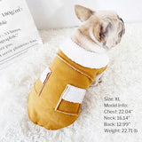CHEERTAILS French Bulldog Clothes Frenchie Clothes, Snaps Closure Dog Winter Coat Jacket for Small Medium Dogs, Fleece Warm Dog Sweaters for Small Dogs Boy Girl,Beige,XL
