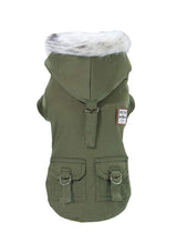 Trudz Pet Dog Hoodies, Rdc Pet Work Clothes, Thickened Dog Overall, Dog Military Uniform, Army Hoodie Sweater, Cotton Jacket Fur Coat for Small Dog & Medium Dog & Cat (Green,XL)