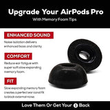 Memory Foam Earbud Tips - Premium Noise Isolation, Replacement Foam Ear Tips, 3 Pairs for Airpods Pro (SFAIR, S/M/L, Black, Tester Pack)