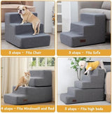 Dog Stairs for Small Dogs, Dog Steps for Couch and Bed, Non-Slip Bottom Pet Stairs for Small Dogs or Cats, Grey, 3 Steps