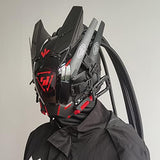 KYEDAY Punk Mask Cosplay for Men, Round Light with Braids Mask Cosplay Halloween Fit Party Music Festival Accessories