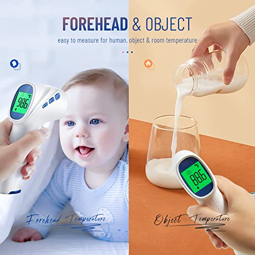 Forehead Thermometer for Adults and Kids, Digital Infrared Thermometer Gun with Fever Alarm, Fast Accurate Results, Easy for All Ages