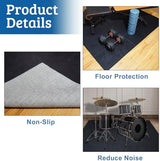 Drum Rug, Drum Mat with Non-Slip Grip Bottom(4x5.3Ft), Drum Carpet for Noise Reduction, Drum Pad for Jazz Drum & Electric Drum Set, Ideal Gift for Drummers, Drum Accessories, 47 x 63in, Red & Blue