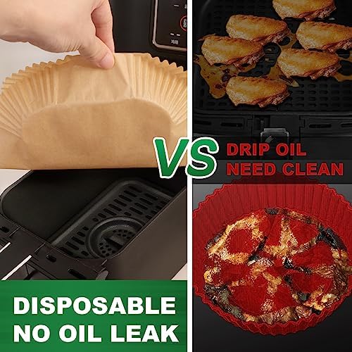 Air Fryer Liners Disposable, 200 pcs Rectangle Air Fryer Parchment Paper Sheets Air Fryer Accessories for Ninja SL401 DoubleStack XL 2-Basket Air Fryer