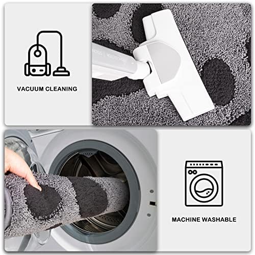 PURRUGS Dirt Trapper Door Mat 20" x 31.5", Non-Skid/Slip Machine Washable Microfiber Entryway Rug, Dog Doormat, Super Absorbent Welcome Mat for Muddy Wet Shoes and Paws, Grey