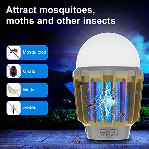 Wisely Bug Zapper Outdoor/Indoor Electric, USB-C Rechargeable Mosquito Killer Lantern Lamp, Portable Insect Electronic Zapper Indoor Trap, with LED Light 1PK Olive