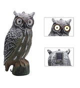 YOFIT Solar Bird Scarecrow Fake Horned Owl Decoy, Bird Repellent Garden Protectors, Natural Enemy Pest Deterrent Scarecrow