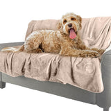 PETMAKER Dog Blanket - 60x80in Reversible Sherpa Blanket - Throw Blankets for Bed, Couch, Crate, or Car - Machine Washable Puppy Essentials (Tan)
