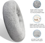 SAVFOX Plush Calming Dog Beds, Donut Dog Bed for Small Dogs, Medium, Large & X-Large, Comfy Cuddler Dog Bed and Cat Bed in Faux Fur, Washable Dog Bed, Multiple Sizes S-XXL