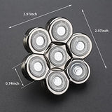 7 Blades Head Shaver Replacement Heads Electric Shaver Universal Replacement Blade Head Electric Razor for Men (7D Silvery)
