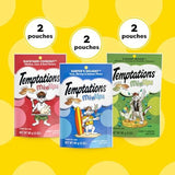 Temptations MixUps Variety Pack Flavors Crunchy and Soft Cat Treats, 3-oz pouches, Pack of 6