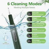 Dog Plaque Remover for Teeth - Pet Ultrasonic Tooth Cleaner, 6 Adjustable Modes Dog Teeth Cldaning Kit with LED Light, Cats and Dogs Tartar Remover for Teeth (Green, Large)