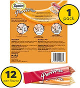 Temptations Creamy Puree with Beef Liver and Cheese, Variety Pack of Lickable, Squeezable Cat Treats, 0.42 oz Pouches, 24 Count