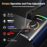 MAONO Dynamic Gaming Microphone: USB XLR Dynamic Computer Microphone with Software-RGB PC Mic for Gamer-Podcast Microphone Kit for Streaming Recording Studio YouTube Content Creation Online Chat