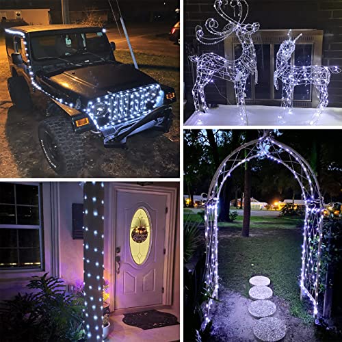 66Ft 200 LED Fairy Lights Plug in, Waterproof String Lights Outdoor 8 Modes Christmas Lights Bedroom Decor, Twinkle Lights for Girl's Room Garden Christmas Decorations (Cool White)